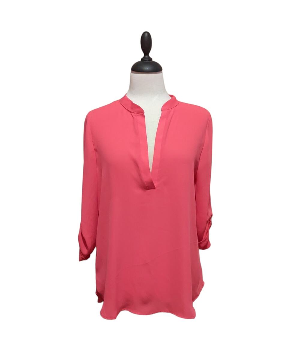 Women's Pink V-neck Blouse Size PL